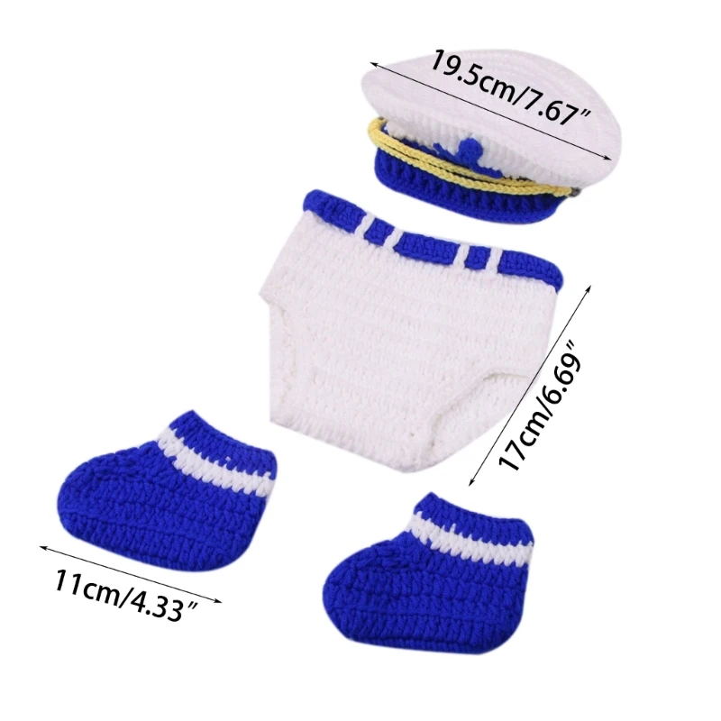 1 Set Newborn Photography Clothing Baby Girl/Boys Crocheted Knit Costume Outfits