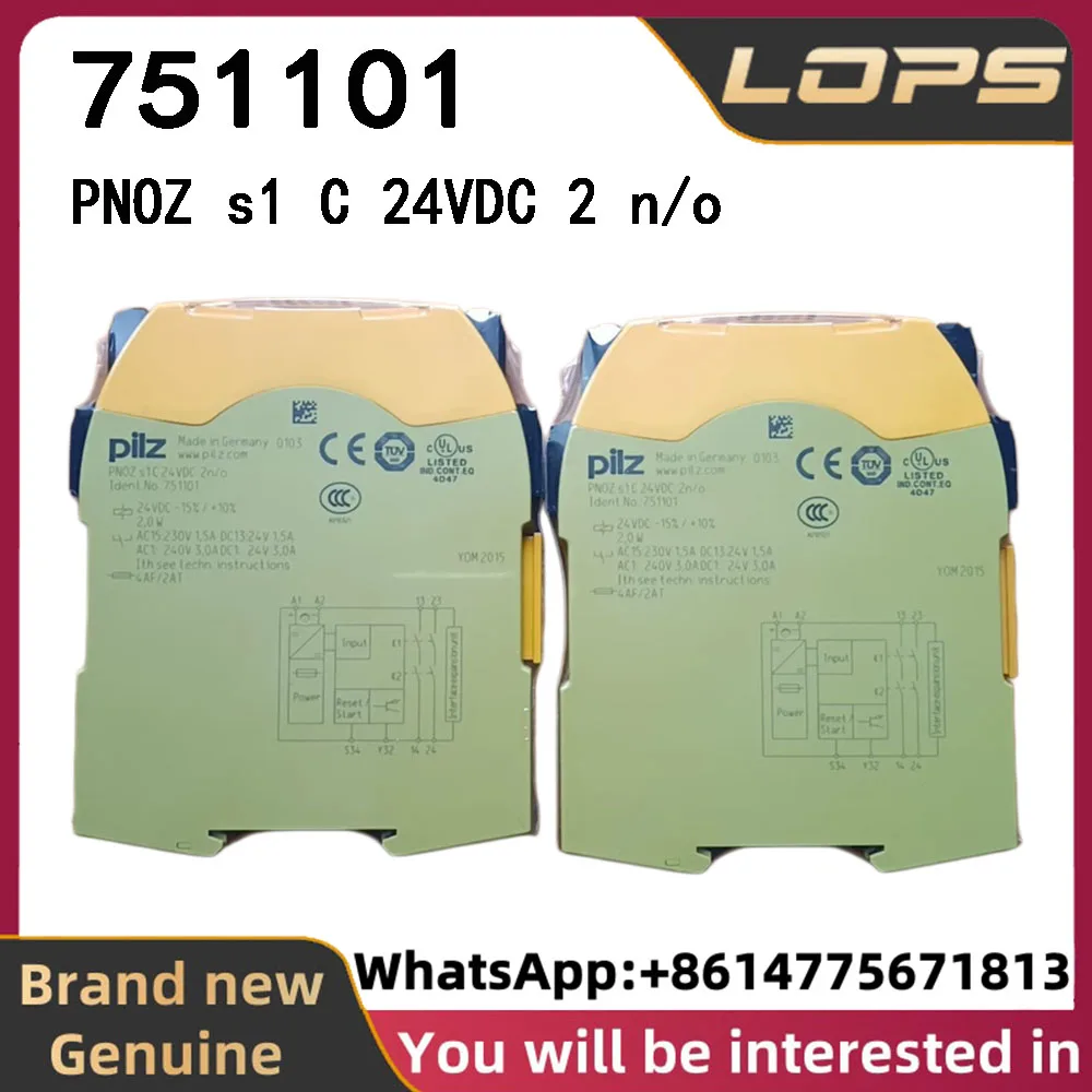 Relé de seguridad PNOZ s1 C 24VDC 2 n/o Pilz 751101, nuevo, original y genuino, gran cantidad en stock, bienvenido a consultar.