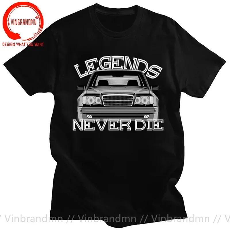 Vintage Style Drive The Classic W124 T shirt for men Legends Never Die T-shirt Youth Boys Car Styling Tee Shirt hombres