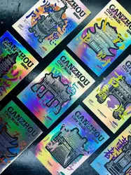 Custom Rainbow Laser Postcard Holographic Personalized Business Card Thank You Logo Text Print Birthday Party Supplies Gift DIY