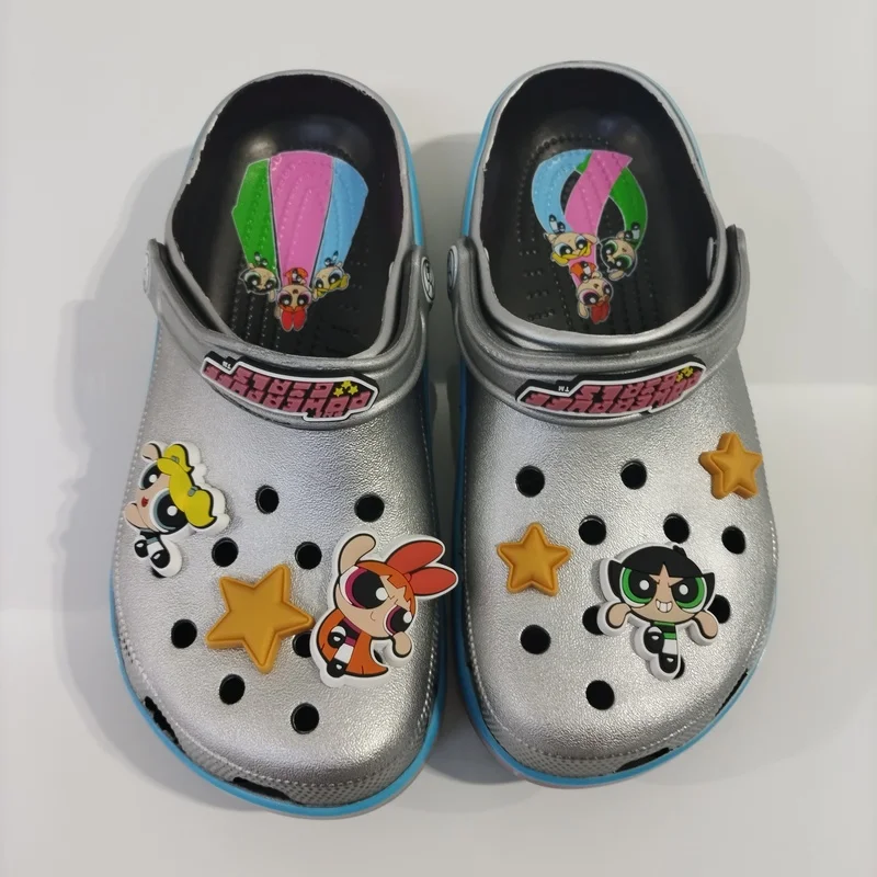 

2025 The Powerpuff Girls Summer Anti-Slip Outdoor Casual Beach Shoes Hole Hole Slippers Comfortable Breathable Sandals Gifts