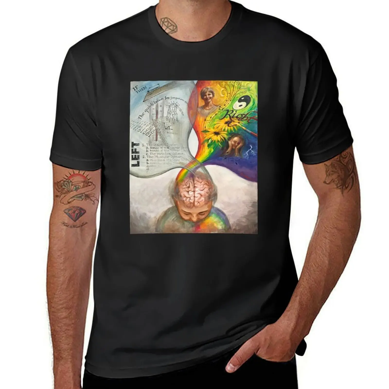 My Brain' left/right hemispheres T-Shirt Aesthetic clothing oversizeds men t shirt