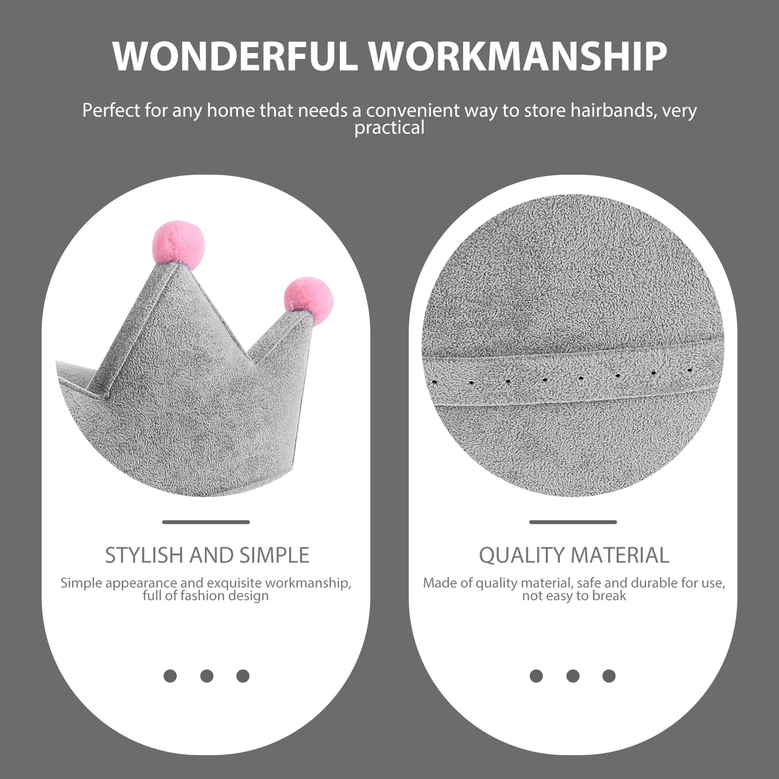 Chic Hair Hoops Stand Crown Design Headband Organizer Jewelry Storage Display Rack Practical Home Travel Vendor Use