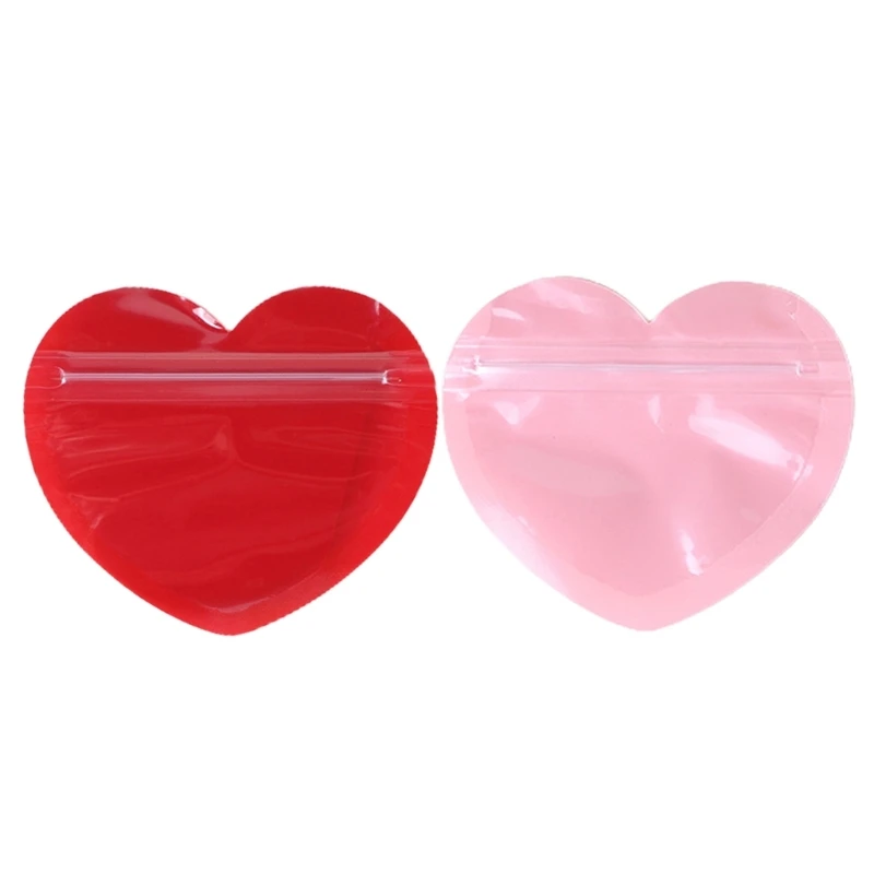 50Pcs Heart Bag Jewelry Durable Zipper Lock Convenient Cookie dropshipping