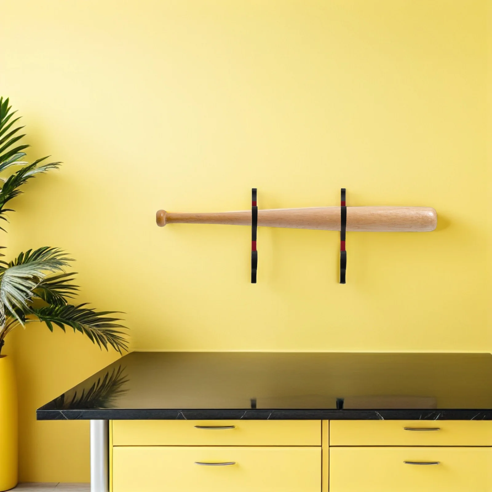 ที่แขวนไม้เบสบอลติดผนัง 2 ชิ้น ชั้นวางโชว์แบบแนวนอน ที่แขวนไม้เบสบอลแบบแข็งแรง สำหรับเก็บของในห้องเล่นเกม