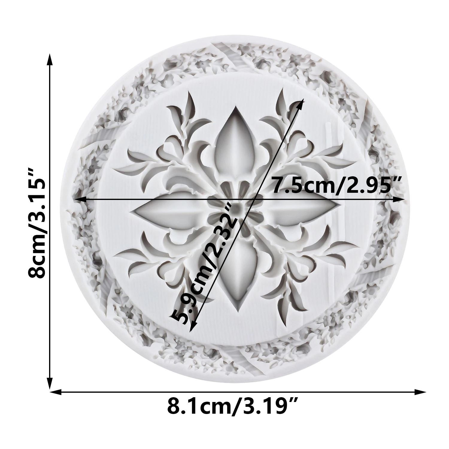 Embossed Flower Silicone Molds Photo Frame Fondant Cake Decorating Tools Cupcake Topper Candy Sugar Craft Gum Paste Polymer Clay