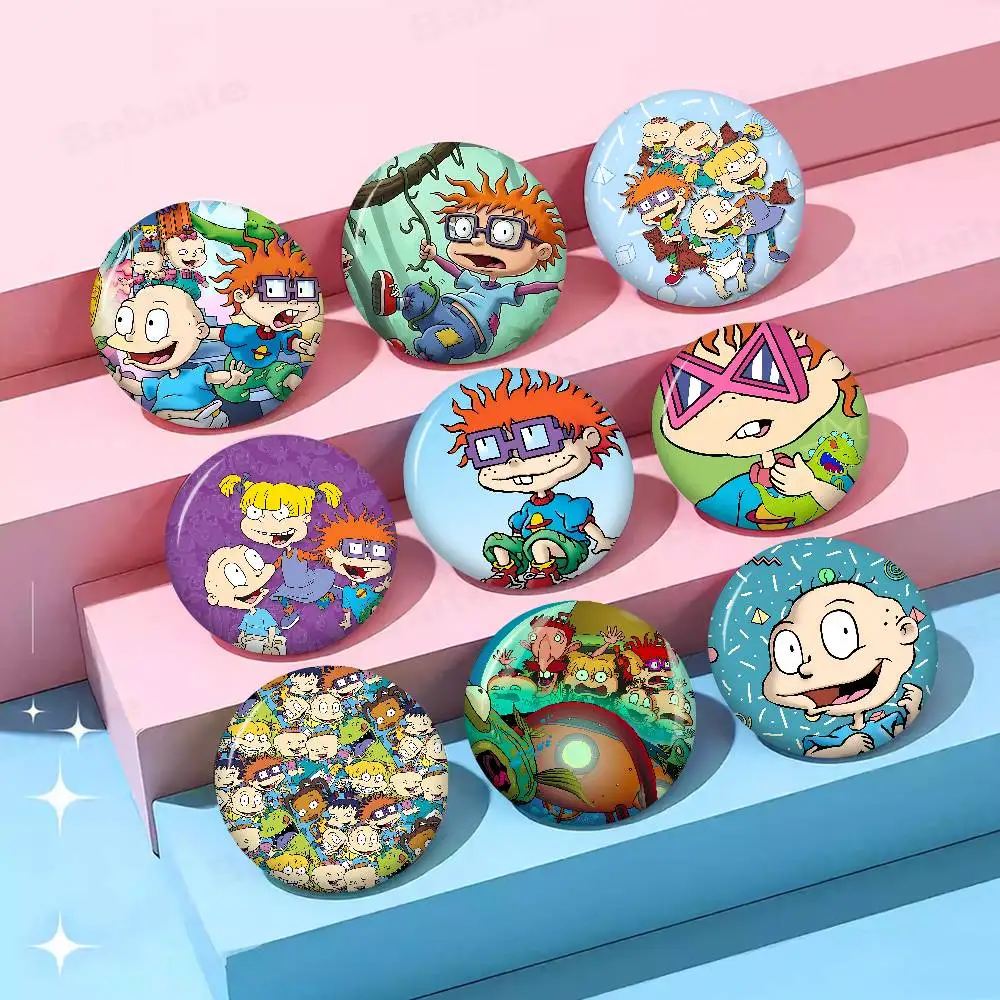 Cartoon Funny R-Rugrats 58mm Cute Series Pins Funny Badge Interesting Cartoon Animals Brooches Backpack Clothes Gift Accessory