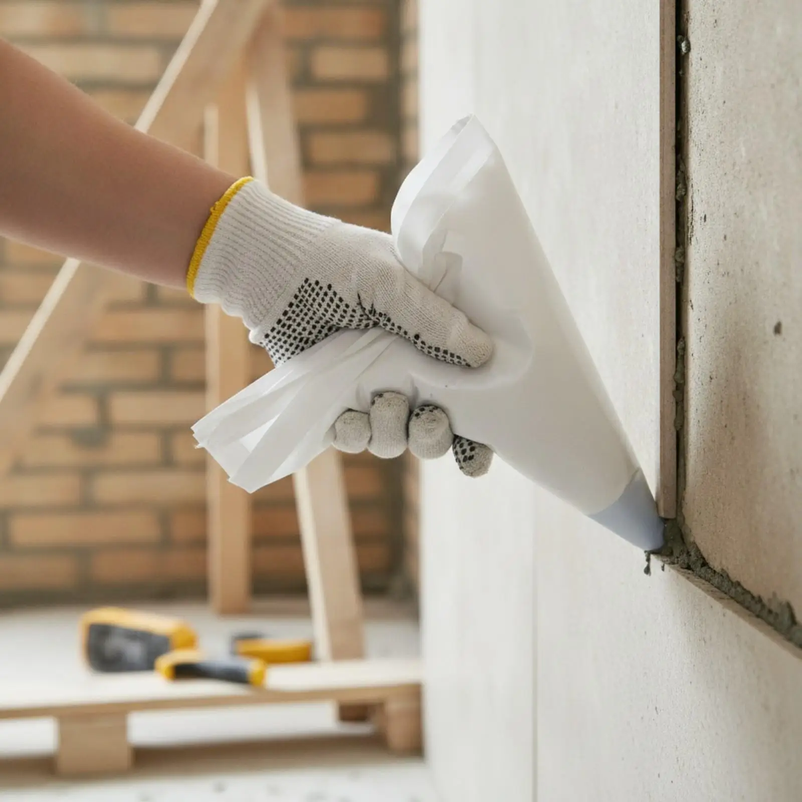 Cement Grouting Sack Triangular Dispensing Bag PE Plastic for Mortar Caulk and Adhesive Application