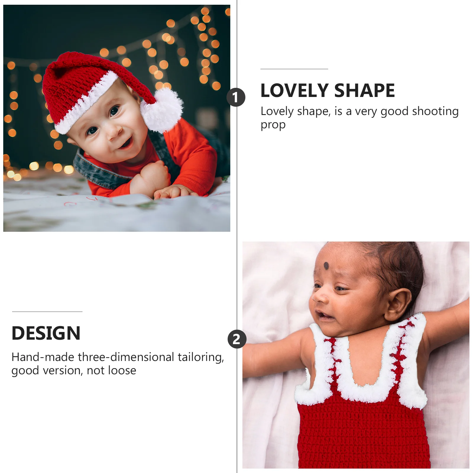 

1Set Adorable Babies Christmas Outfit Set Handcrafted High Grade Material Perfect for Holiday Parties and Photos