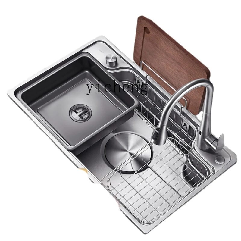 YY Large Single Sink Washing Basin 304 Stainless Steel Sink Kitchen Household Undercounter Pool