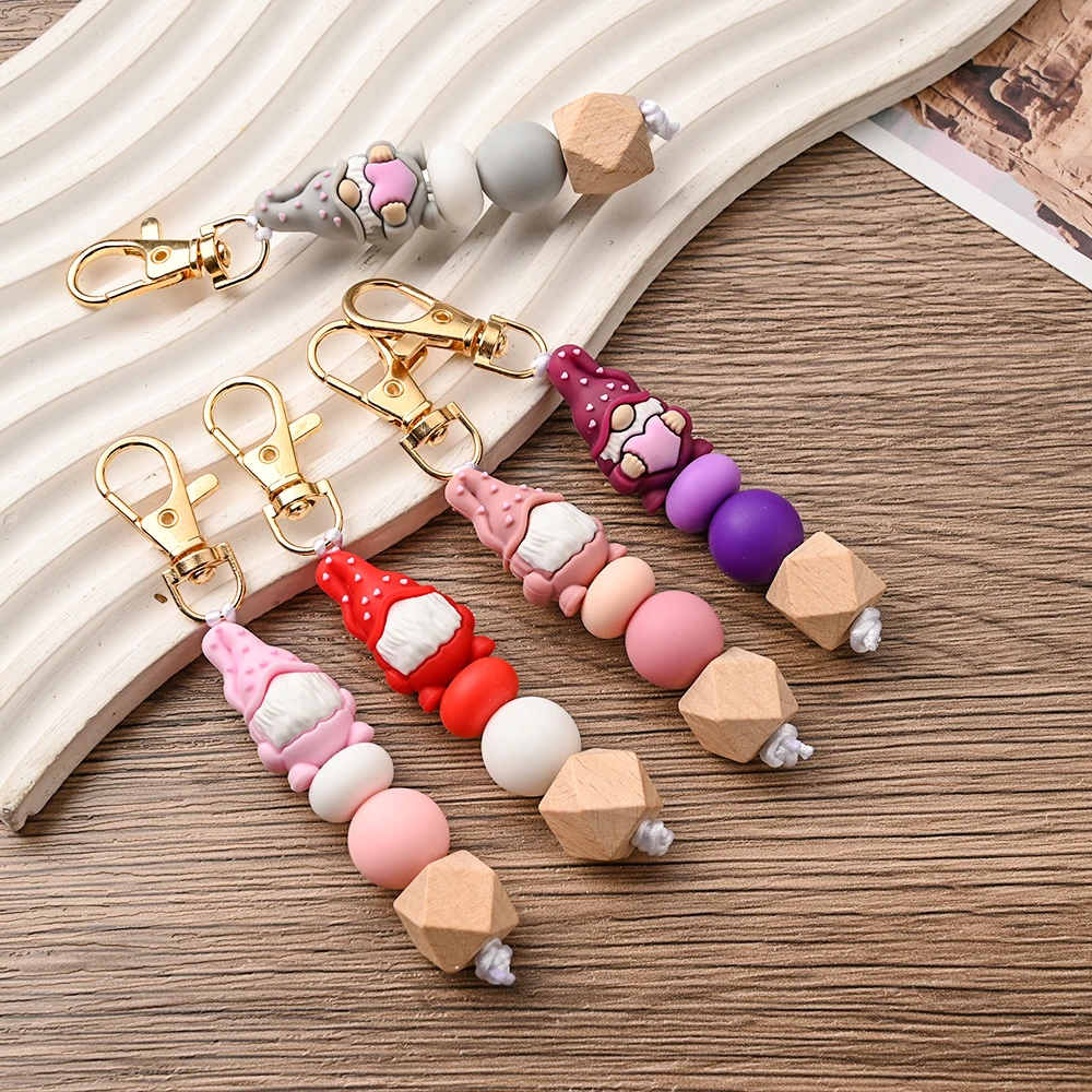 

1 шт. Декоративный брелок-подвеска для детской коляски с силиконовыми бусинами и карабином-лобстером