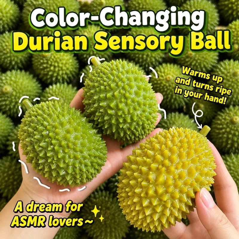 Crunchy Color Changing Durian Stress Ball Crispy Fidget Squeeze Ball Building Block Stress Relief Handmade Sensory Toy for Adult
