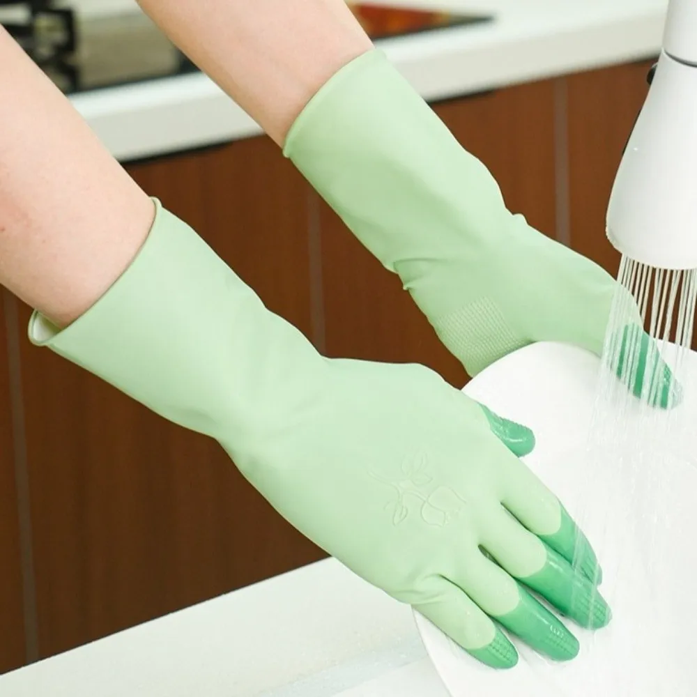 

3Pairs/Set Thickened Dishwashing Gloves Waterproof Oil Resistant Kitchen Gloves Reusable Tear-resistant Laundry Gloves