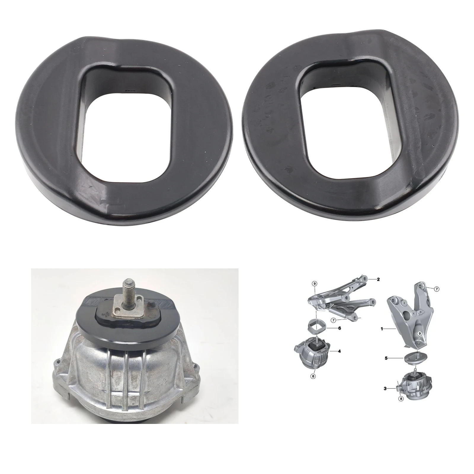 Paire d'inserts de montage de moteur en aluminium ou en plastique, pour moteur BMW 135i 335i E82 E88 E90 E92 E93 F01 F02 N54 N55 3.0L