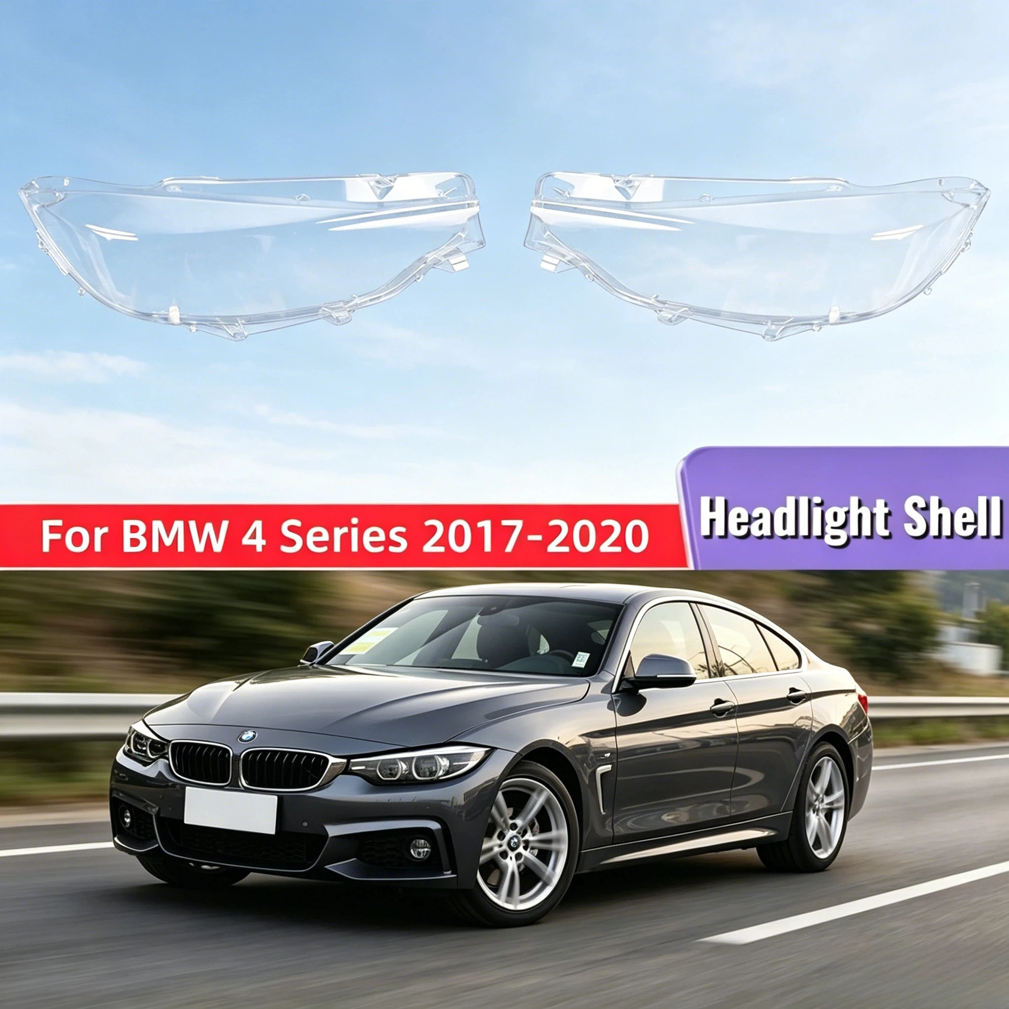 

For BMW 4 Series M4 F32 F33 F36 F82 2017 2018 2019 2020 Automotive Parts and Accessories Lampshade Cover Headlights Lamp Cover