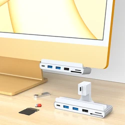 6 w 1 typ C USB C Hub TF czytnik kart SD dla iMac Suface Pro 7 iPad Hub stacja dokująca USB C dla laptopów obsługa karta SD TF