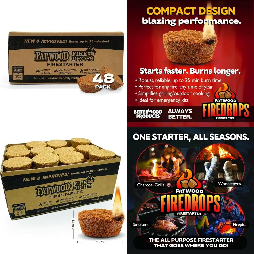 

"all-natural fatwood fire starters: safe, nontoxic for stoves, fireplaces, and grills"