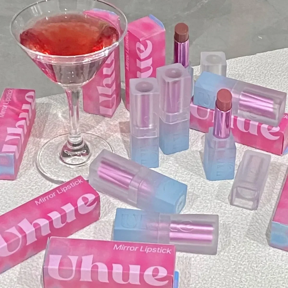 Uhue Slightly Drunk New Mirror Lipstick Solid Lip Glaze Water Brightening Multi-Purpose Face Makeup