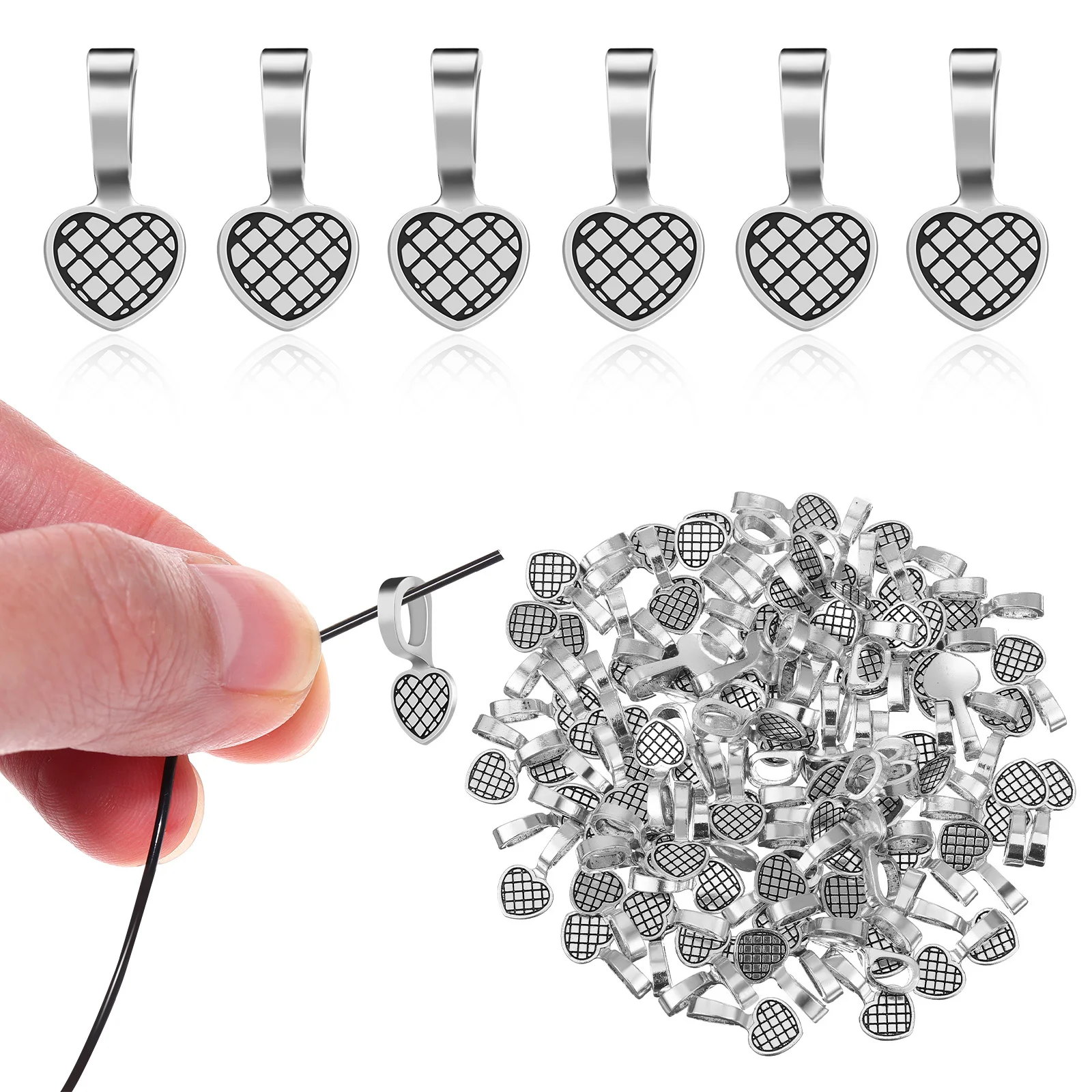 

100 Pcs Ancient Silver Retro Alloy Jewelry Man Necklaces Pendant Making Beads Charms for Jewellery