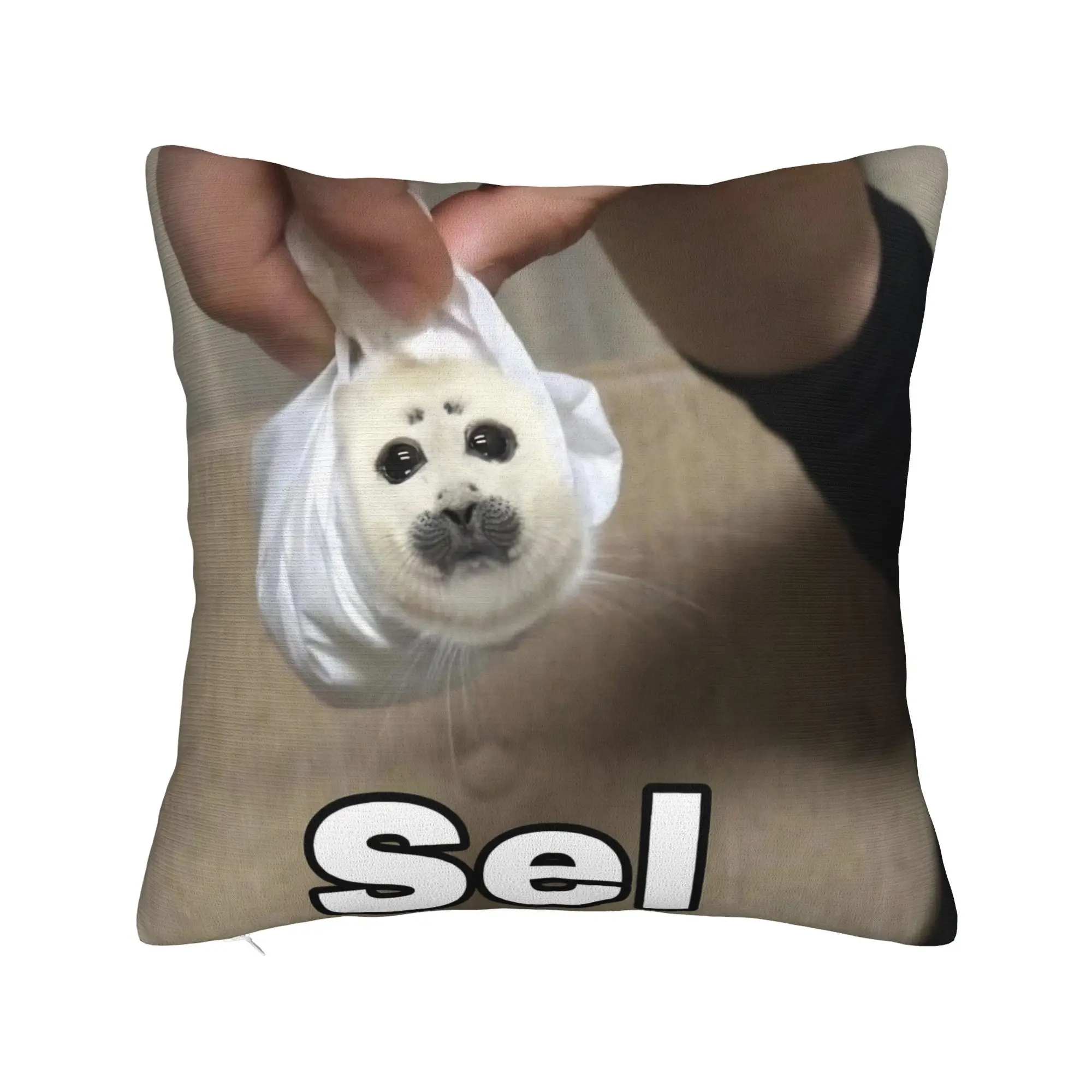 Seal Sea Funny Meme Sel Square Pillow Cases  Cushion Cover Awesome Polyester Decor Throw Pillow Case Cover for Sofa 45*45cm