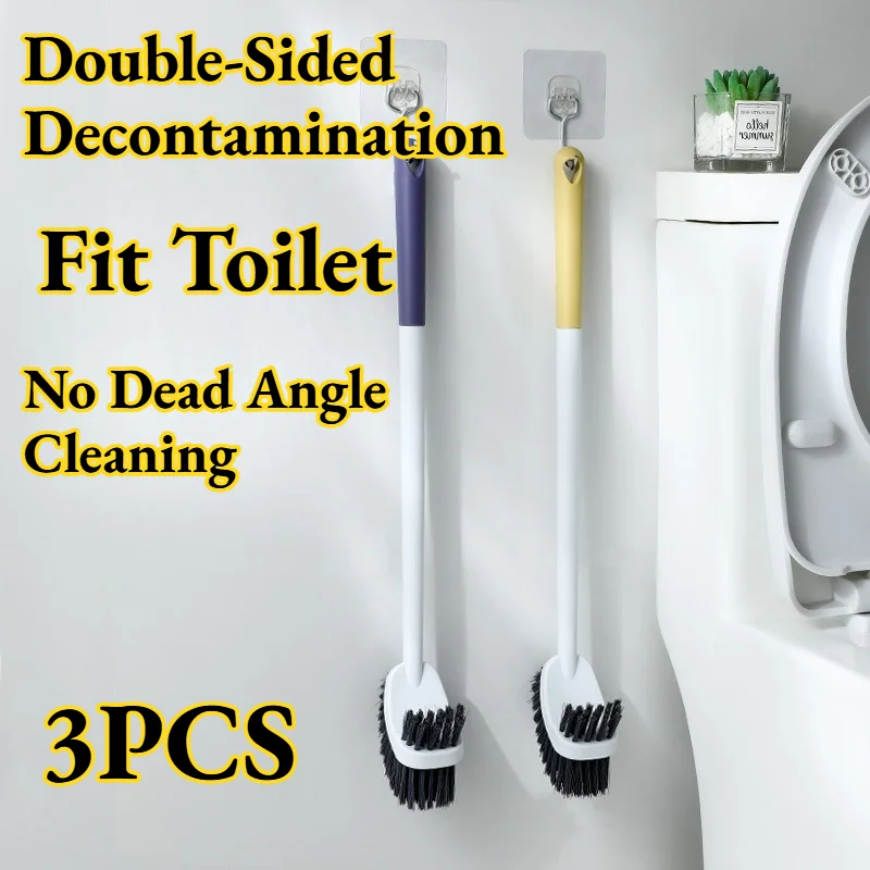 

Щетка для унитаза с длинной ручкой, устойчивая к брызгам, настенная, простая и удобная, современная, для ванной комнаты, с двусторонней насадкой