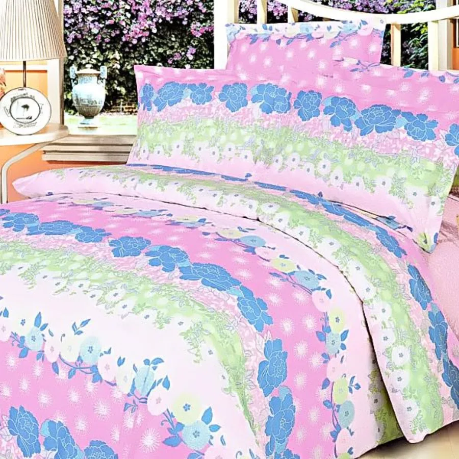 

Blancho Bedding - [Pink Kaleidoscope] 100 Cotton 4PC Duvet Cover Set King Size (Comforter not included)