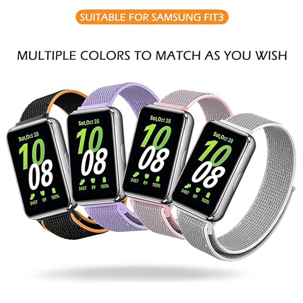حزام نايلون متوافق مع Samsung Galaxy FIT3، أحزمة اللياقة البدنية الرياضية لهاتف Samsung Galaxy FIT 3 للنساء والرجال