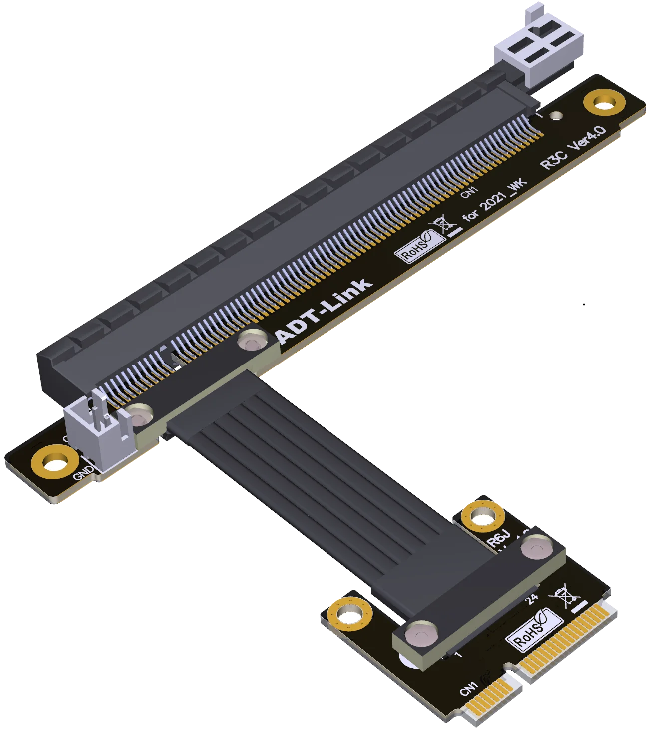 Imagem -05 - Mini-pcie sem Fio Adaptador de Placa de Rede Gpu Cabo de Extensão Suporte Pcie4.0 X16 Riser Cabo Mpcie a 16x Gen4 Extensor Plano 2023