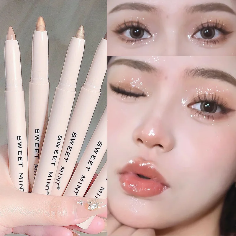 Matte White Highlighter Eyeshadow Pen Brightening Eyes Corner Glitter Pearl High-gloss Lying Silkworm Eyeliner Stick Eye Makeup