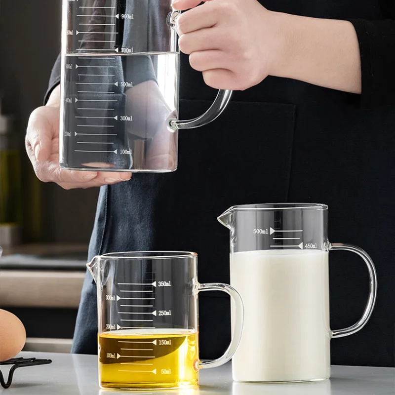 1PC Glass Measuring Cup Household Food Grade High Borosilicate Glass Glass Convenient And Scales With Handle