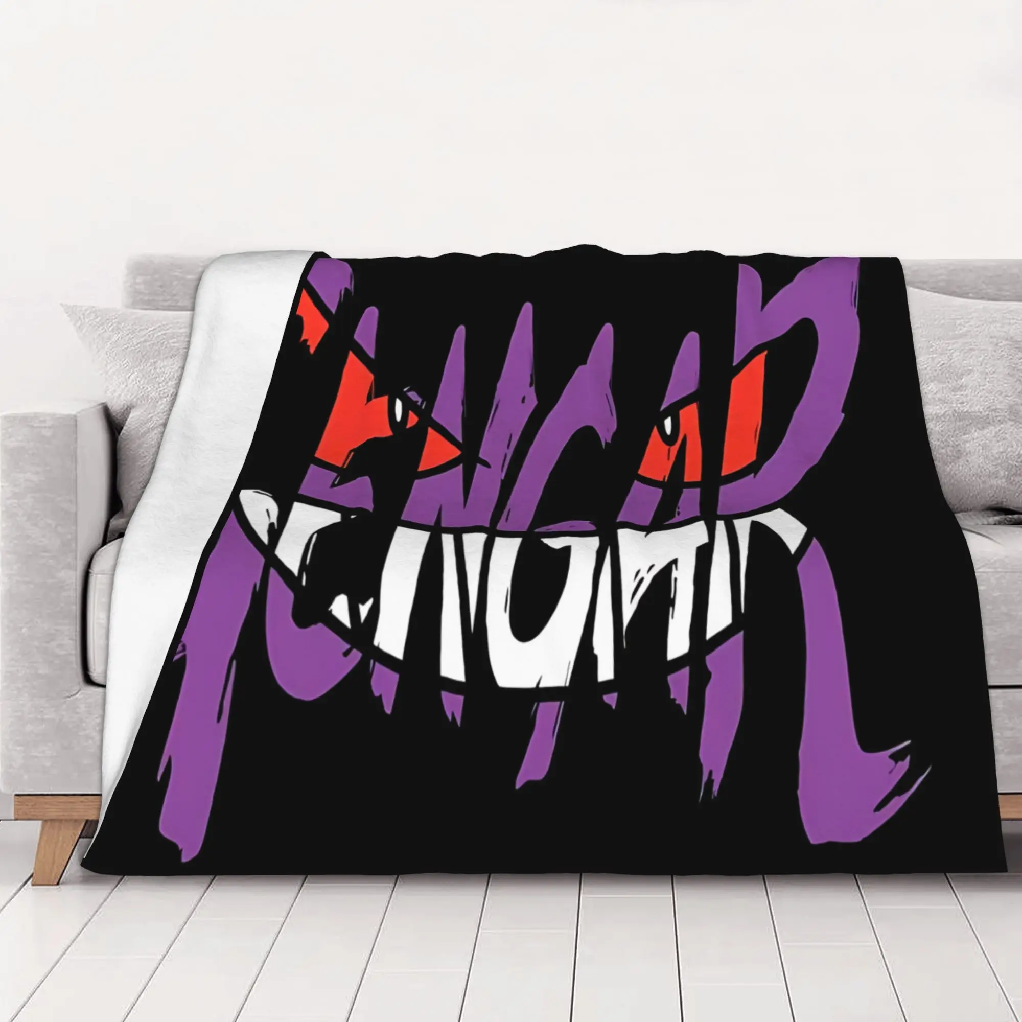 1PC home Autumn Room Decor Pokemon Halloween Gengar Blanket Throw Blanket  Novelty Warm Blanket All Season