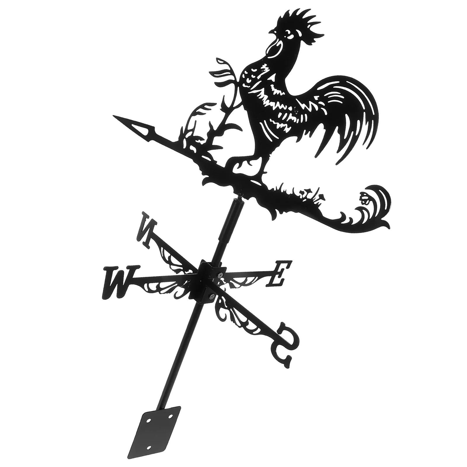 

Rooster Farm Yard Metal Wrought Iron Big Roof Decoration Weather Vane Indicator Sign Child Mount Wind Patio Ornament