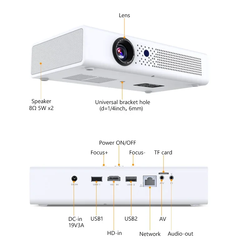 BYINTEK R19 Android Smart Portable DLP Projector,  3D 4K Home Theater phone  Mobile DLP Projector