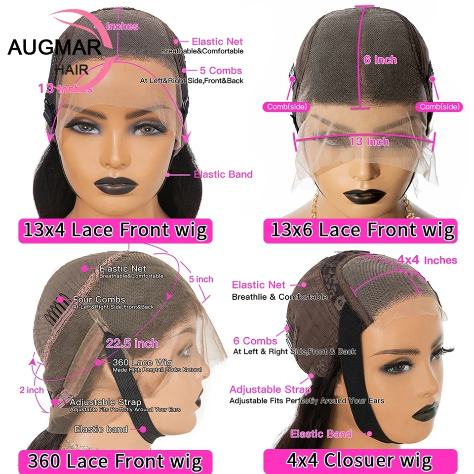 Chocolate Brown Straight Human Hair Wig 13x6 HD Lace Frontal Wig 180 Density 13x4 Transparet Lace Front Human Hair Wig