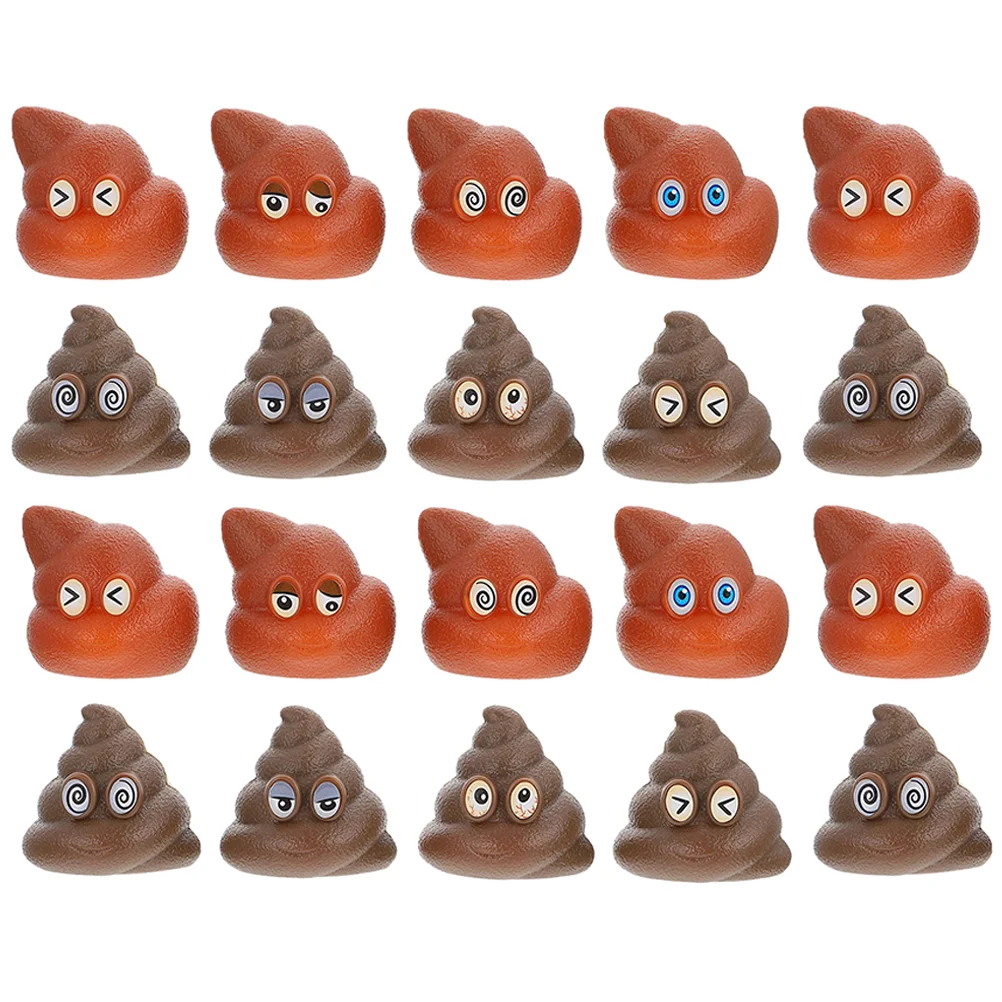 20 Pcs Poop Toys Mini Realistic Fake Poops Artificial Children Kids Playthings Pvc Props Baby Party Prank