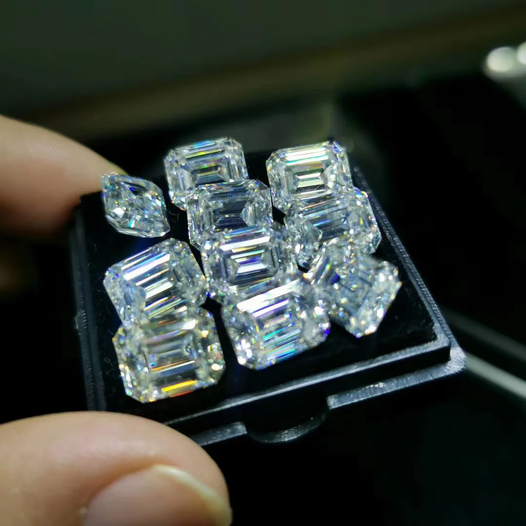 

Double Jewerly factory direct sell Emerald cut D color VVS loose moissanite stones for making jewelry stone factory wholesale