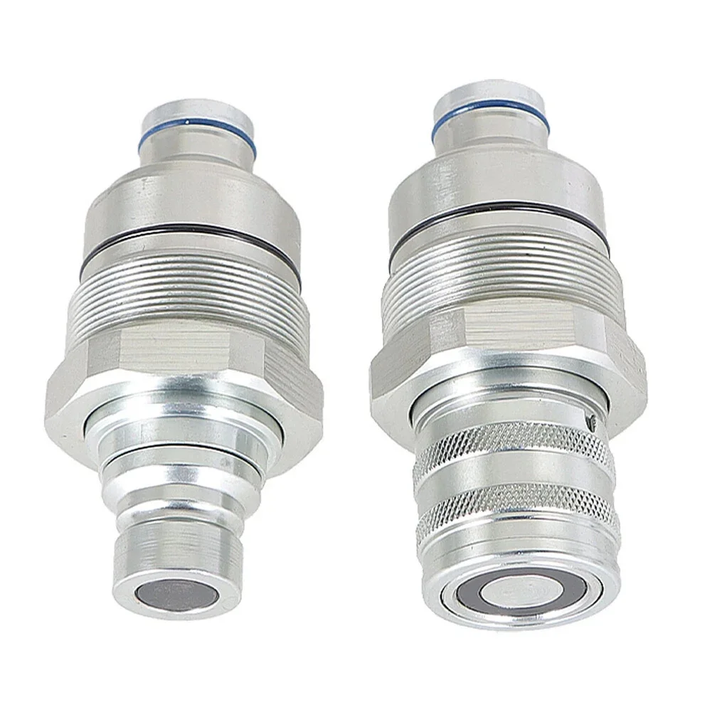 2pcs 7246802 Female Flat Connector With 7246799 Fair Flat Connector 1/2inch Hydraulic Male & Female Flat Face Coupler Kit