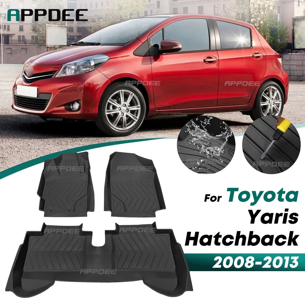 Allwetter-TPE-Fußmatte für Toyota Yaris Hatchback 2008-2013 2012 2011 Teppichbezug Auto-Innenraumschutz Zubehör