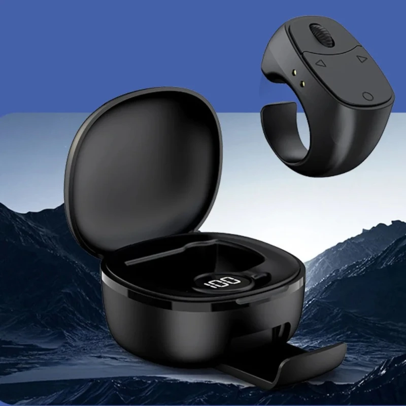 

Attackfox JX-12 Wireless Roller Bluetooth Remote Control Smart Fingertip Ring Mouse Video Novels Page Turning Remote Selfie Gift