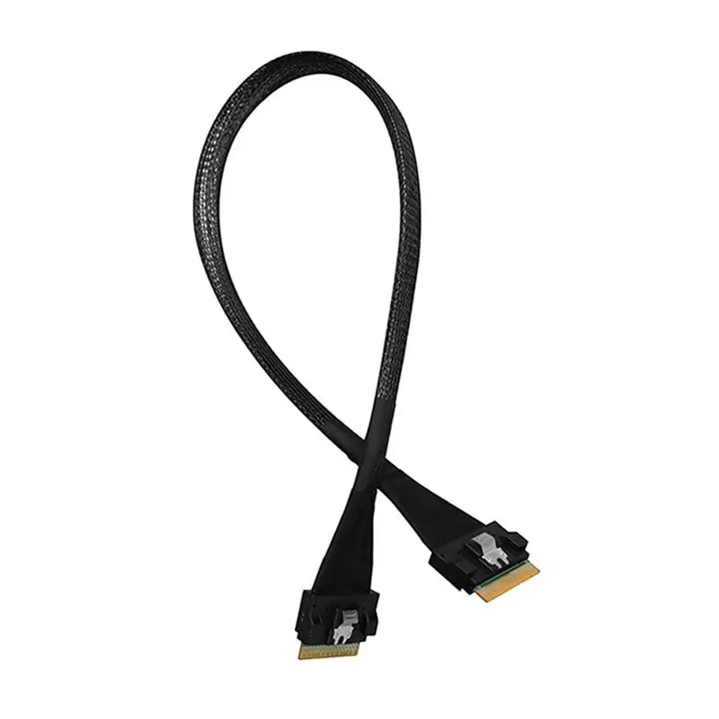 

AU33-PCIE4.0X8 SFF8654 To SFF8654 Male To Male Data Cable Slimsas 8X SFF8654 X8 GEN4 Cable For GPU Graphics Card SSD B