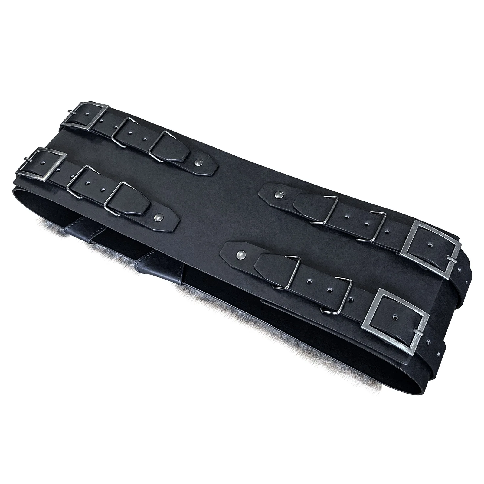 เข็มขัดหนังเทียมสไตล์อัศวินยุคกลาง คาดเอวกว้าง ประดับหมุด  แบบเรโทร  สำหรับคอสเพลย์  ชุดโจรสลัด  ชุดอัศวินไวกิ้ง  อุปกรณ์เสริม