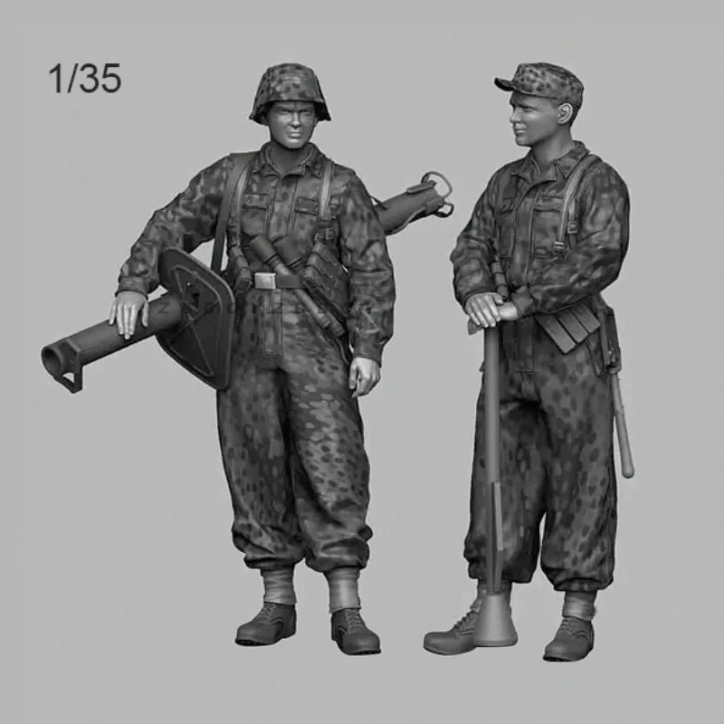 

1/35 наборы моделей солдата из смолы, фигурка бесцветная и самособранная (2 солдатика) A-2052