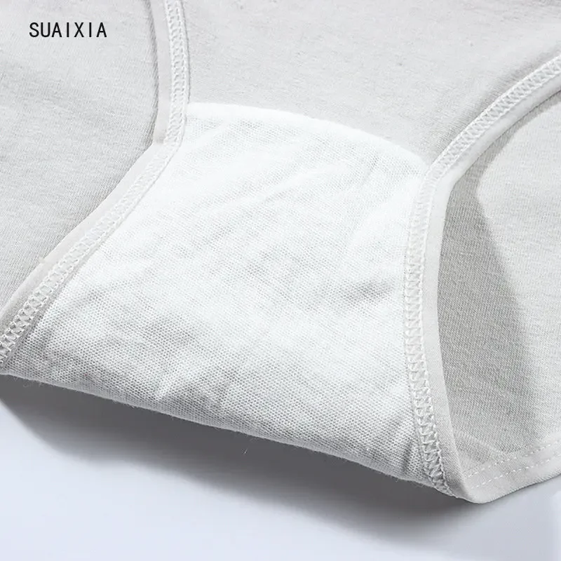 Ladies Breathable Cotton Antibacterial Breathable Girl Simple Mid Waist Student Briefs Female