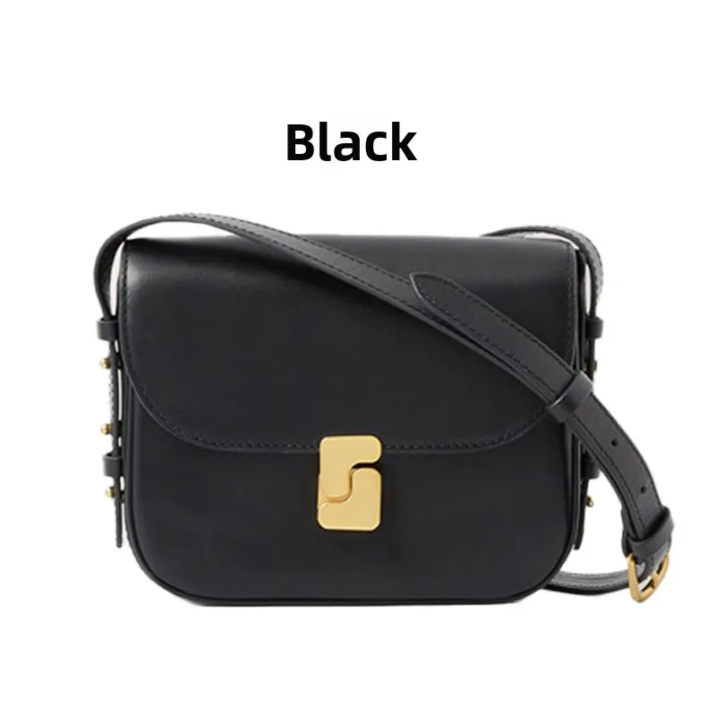 Tofu-Tasche Französische Nischenfrauentasche Kopfschicht Cuir de Vache Petit Sac Carré Premium Sensation une épaule Sac à Bandoulière schräg – Detail 6