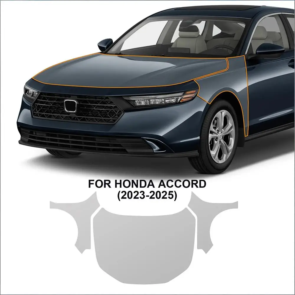 

Защитная пленка из ТПУ (PPF) для Honda Accord 2023, 2024, 2025 годов, предварительно вырезанная, прозрачная, устойчивая к царапинам, для переднего бампера, капота и двигателя