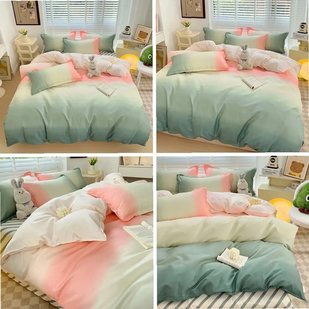 Pink Bedding Set Soft Ins Single Double Queen Size Duvet Cover Pillowcase Home Totel Bed Linens 1pcs Comoforter Cover or 3pc Set