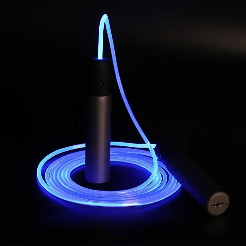 5V Rechargeable LED Night Glow Jump Ropes Glowing Skipping Rope for Kids Adult Adjustable Portable Training Sports Skipping Rope