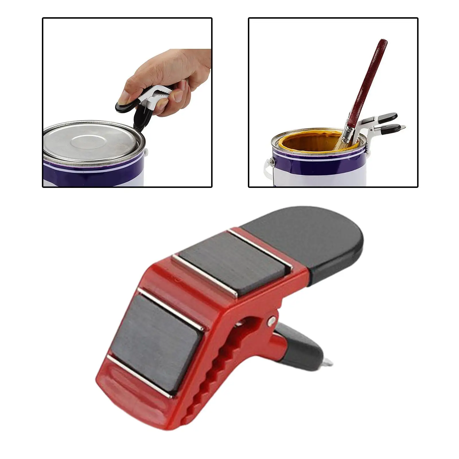 Magnetic Paint Brush Holder Clip Paintbrush Clip Multipurpose Paint Brush Holder Professional Paint Can Opener Paintbrush Clip