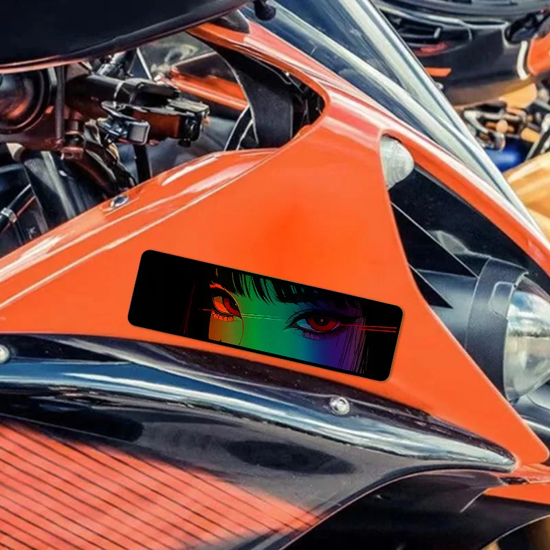 1PC Reflective Laser Anime Peeking Eyes Motorcycle JDM Stickers Motorbike Fuel Tank Laptop Waterproof Sunscreen Vinyl Decals
