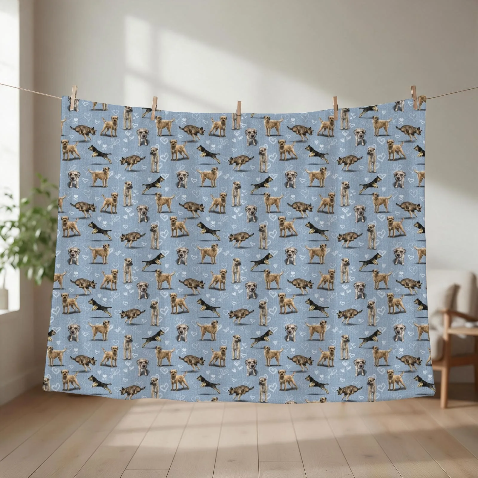 The Border Terrier Throw Blanket couch cozy soft plush fuzzy picnic outdoor blanket